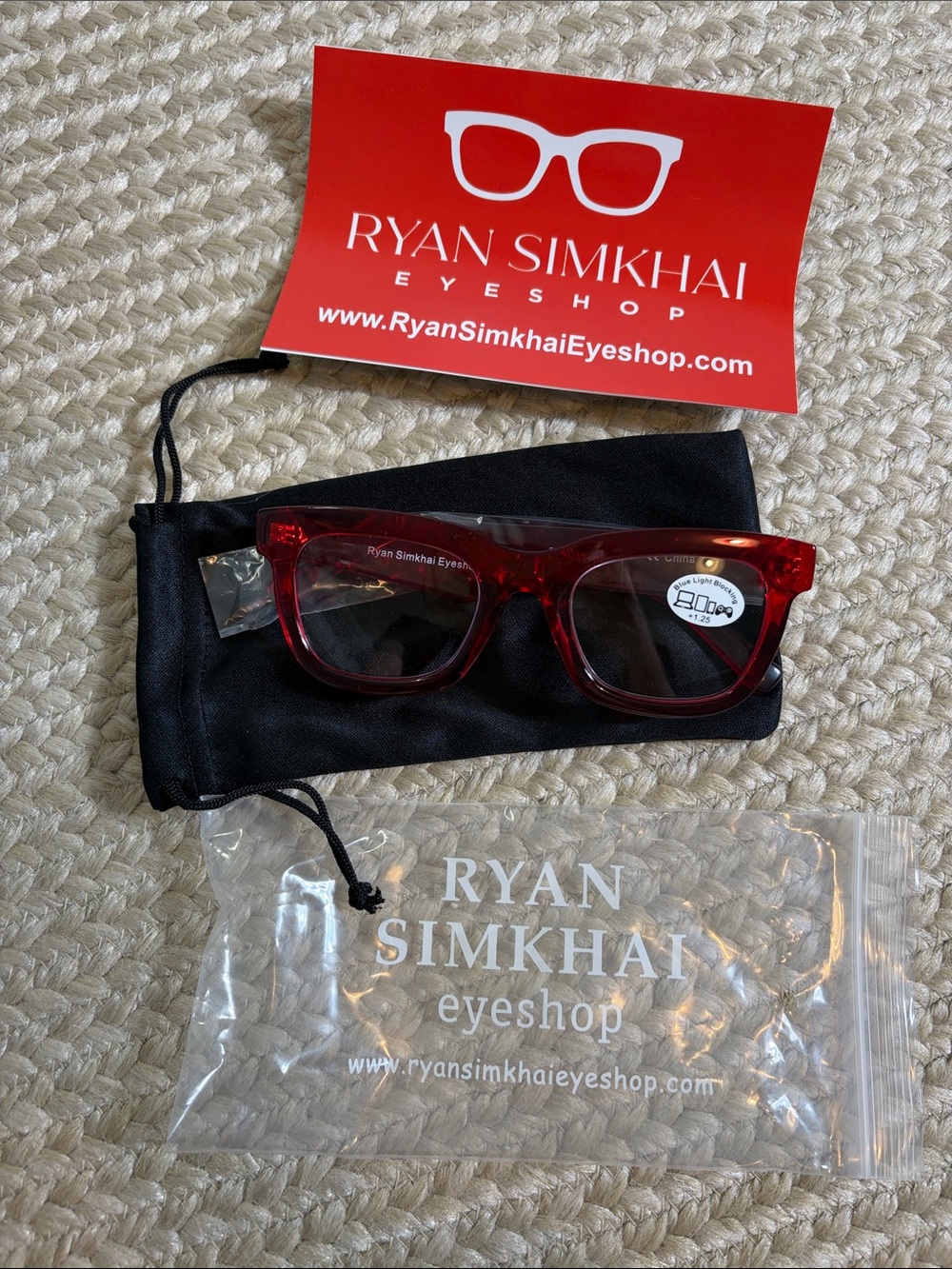 Ryan Simkhai Red Square Reading Sunglasses +1.25